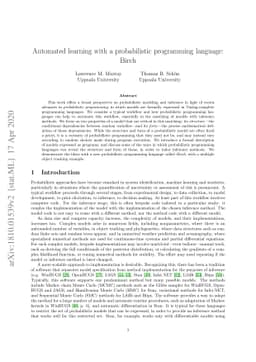 Automated learning with a probabilistic programming language: Birch