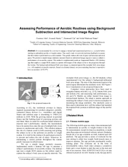 Assessing Performance of Aerobic Routines using Background Subtraction
  and Intersected Image Region