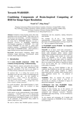 Towards WARSHIP: Combining Components of Brain-Inspired Computing of RSH
  for Image Super Resolution
