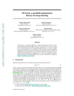 McTorch, a manifold optimization library for deep learning