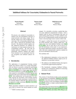 Inhibited Softmax for Uncertainty Estimation in Neural Networks