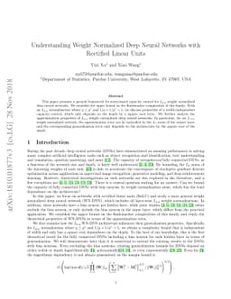 Understanding Weight Normalized Deep Neural Networks with Rectified
  Linear Units