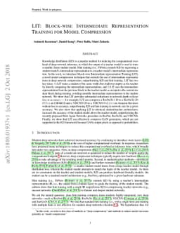 LIT: Block-wise Intermediate Representation Training for Model
  Compression