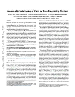Learning Scheduling Algorithms for Data Processing Clusters