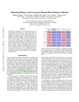 Balancing Efficiency and Coverage in Human-Robot Dialogue Collection