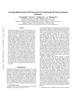Learning Bidirectional LSTM Networks for Synthesizing 3D Mesh Animation
  Sequences