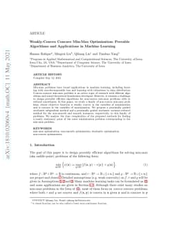 Weakly-Convex Concave Min-Max Optimization: Provable Algorithms and
  Applications in Machine Learning