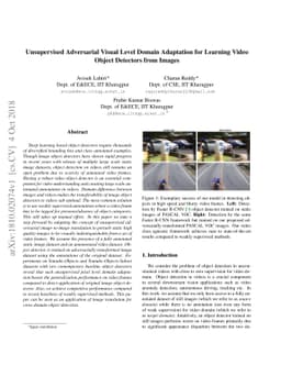 Unsupervised Adversarial Visual Level Domain Adaptation for Learning
  Video Object Detectors from Images