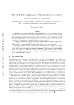 Distributed Reconfiguration of Maximal Independent Sets