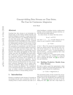 Concept-drifting Data Streams are Time Series; The Case for Continuous
  Adaptation