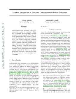 Markov Properties of Discrete Determinantal Point Processes