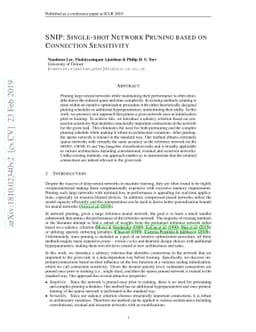 SNIP: Single-shot Network Pruning based on Connection Sensitivity