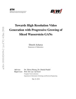 Towards High Resolution Video Generation with Progressive Growing of
  Sliced Wasserstein GANs