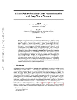 FashionNet: Personalized Outfit Recommendation with Deep Neural Network