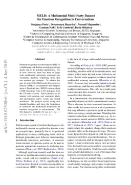 MELD: A Multimodal Multi-Party Dataset for Emotion Recognition in
  Conversations