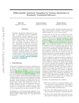 Differentiable Antithetic Sampling for Variance Reduction in Stochastic
  Variational Inference