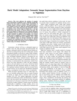 Dark Model Adaptation: Semantic Image Segmentation from Daytime to
  Nighttime