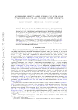 Accelerated Decentralized Optimization with Local Updates for Smooth and
  Strongly Convex Objectives