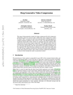 Deep Generative Video Compression