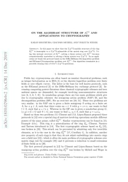 On the algebraic structure of $E_p^{(m)}$ and applications to
  cryptography