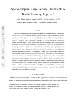 Spatio-temporal Edge Service Placement: A Bandit Learning Approach