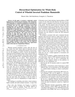 Hierarchical Optimization for Whole-Body Control of Wheeled Inverted
  Pendulum Humanoids