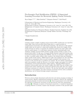 Pre-Synaptic Pool Modification (PSPM): A Supervised Learning Procedure
  for Spiking Neural Networks