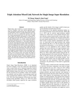 Triple Attention Mixed Link Network for Single Image Super Resolution