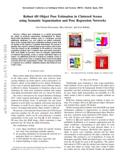 Robust 6D Object Pose Estimation in Cluttered Scenes using Semantic
  Segmentation and Pose Regression Networks