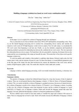 Building a language evolution tree based on word vector combination
  model
