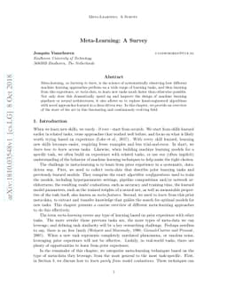 Meta-Learning: A Survey