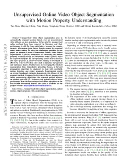 Unsupervised Online Video Object Segmentation with Motion Property
  Understanding
