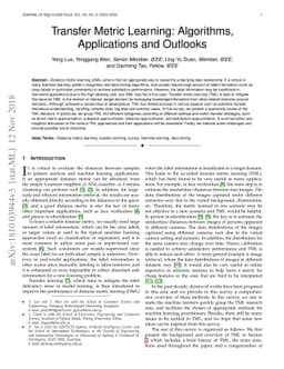 Transfer Metric Learning: Algorithms, Applications and Outlooks