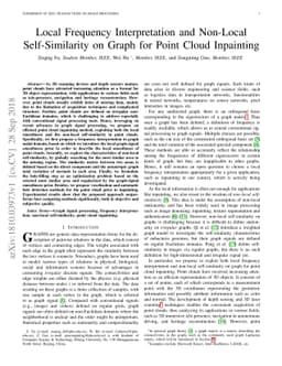 Local Frequency Interpretation and Non-Local Self-Similarity on Graph
  for Point Cloud Inpainting