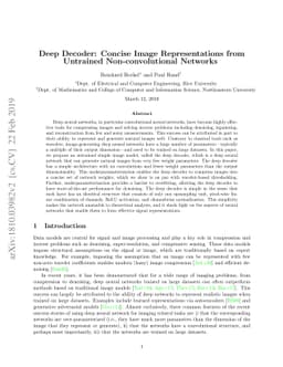 Deep Decoder: Concise Image Representations from Untrained
  Non-convolutional Networks