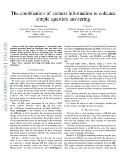 The combination of context information to enhance simple question
  answering