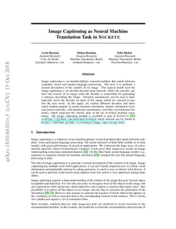 Image Captioning as Neural Machine Translation Task in SOCKEYE