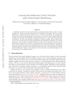 Learning One-hidden-layer Neural Networks under General Input
  Distributions