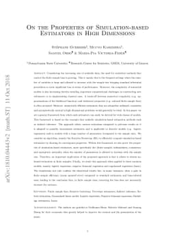 On the Properties of Simulation-based Estimators in High Dimensions