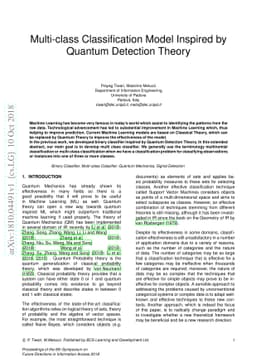 Multi-class Classification Model Inspired by Quantum Detection Theory