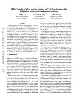 LIRS: Enabling efficient machine learning on NVM-based storage via a
  lightweight implementation of random shuffling