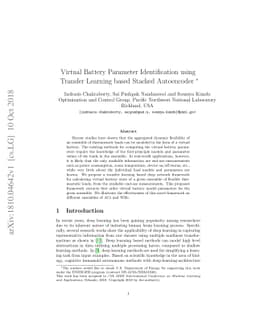 Virtual Battery Parameter Identification using Transfer Learning based
  Stacked Autoencoder