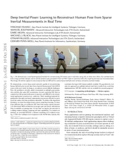 Deep Inertial Poser: Learning to Reconstruct Human Pose from Sparse
  Inertial Measurements in Real Time