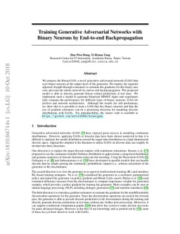 Training Generative Adversarial Networks with Binary Neurons by
  End-to-end Backpropagation