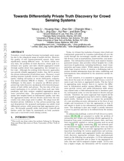 Towards Differentially Private Truth Discovery for Crowd Sensing Systems