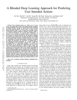 A Blended Deep Learning Approach for Predicting User Intended Actions