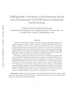 USBCaptchaIn: Preventing (Un)Conventional Attacks from Promiscuously
  Used USB Devices in Industrial Control Systems