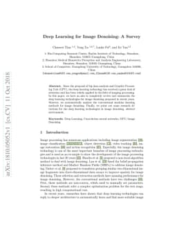 Deep Learning for Image Denoising: A Survey