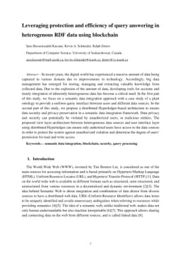 Leveraging protection and efficiency of query answering in heterogenous
  RDF data using blockchain