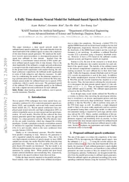 A Fully Time-domain Neural Model for Subband-based Speech Synthesizer